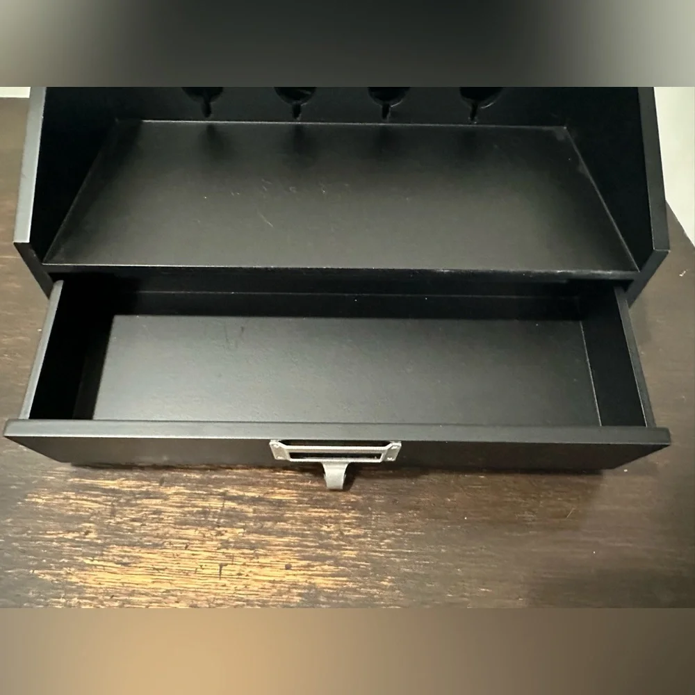 Pottery Barn Black Cable Management Charging Station Desk Stationery Organizer